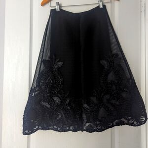 Maje black mesh skirt
